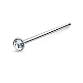 2mm Round Rhinestone Silver Straight Nose Stud NSKA-12